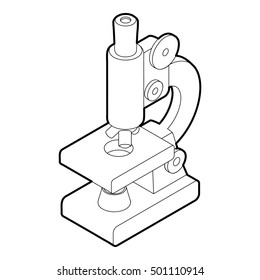 Microscope icon. Outline illustration of microscope vector icon for web