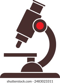 microscopio icono contorno sobre fondo blanco