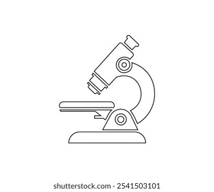 Mikroskopsymbol. Mikroskopumrisssymbol auf weißem Hintergrund. Mikroskop-Ikone und modernes Symbol für Grafik- und Webdesign. Vektorgrafik. EPS10