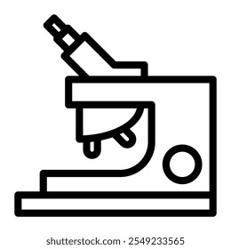 Icono de microscopio en Estilo de contorno. Arte lineal