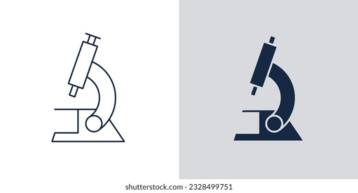 Microscope icon outline vector. Biochemistry and microbiology concept Illustration