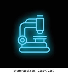 Microscope icon outline vector. Cardiac care. Operation disease neon color isolated on black