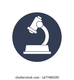 microscope icon over white background, block style, vector illustration