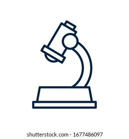 microscope icon over white background, line style, vector illustration