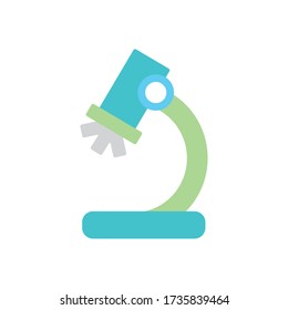 icono de microscopio sobre fondo blanco, estilo plano, ilustración vectorial