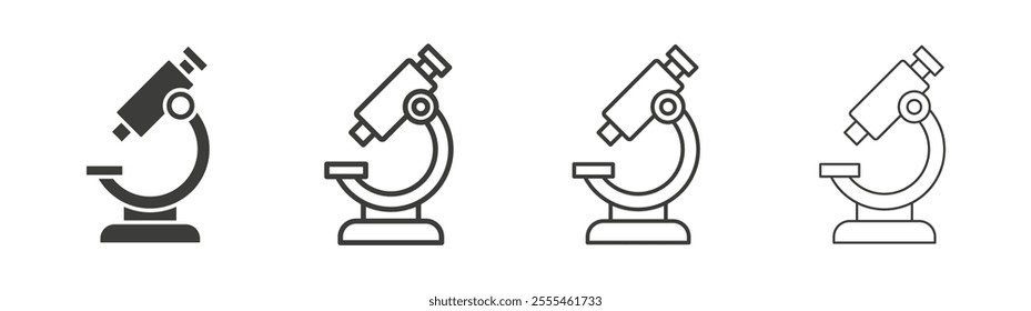 Microscope icon pack. vector illustration