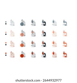 Microscope icon representing laboratory tools and biology.