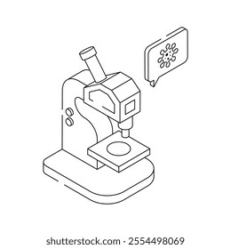 Microscope icon representing scientific and medical research