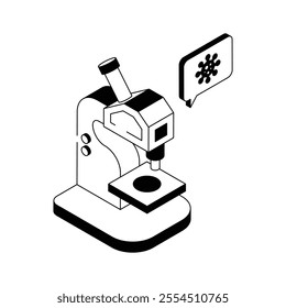 Microscope icon representing scientific and medical research