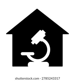 Microscope Icon Science Laboratory. Home Science Laboratory Icon. 