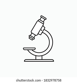 Microscope Icon. Scientific Element or Laboratory Symbol - Vector.