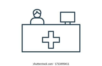 Bildbild des Empfangssymbols für männliche Person, Avatar-Symbol Vektorillustration