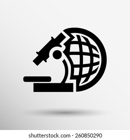 microscope icon scientist virus isolated graphic technology.