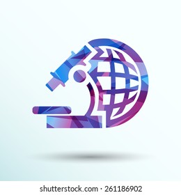 microscope icon scientist virus isolated graphic technology.