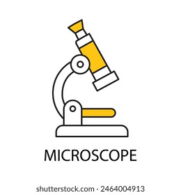 Microscope Icon Set – Laboratory, Science, Research, Biology, Medical, Scientific, Instrument, Magnification, Study, Equipment.