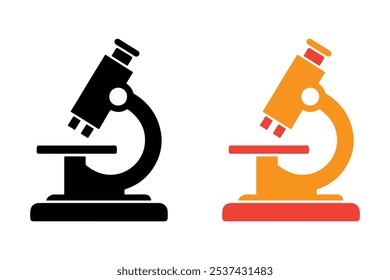 Microscope icon set simple design isolated on white background.