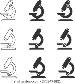 Ícone de microscópio define ilustração de vetor de design simples