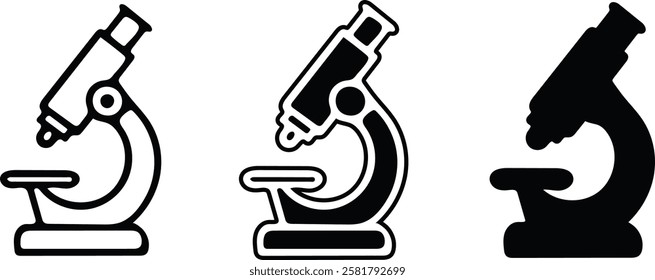 Microscope icon set vector on white background