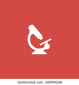 microscope icon. sign design. red background