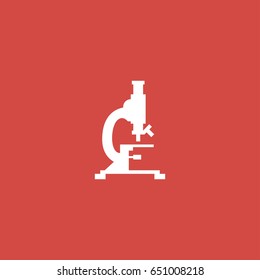 microscope icon. sign design. red background