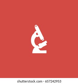microscope icon. sign design. red background