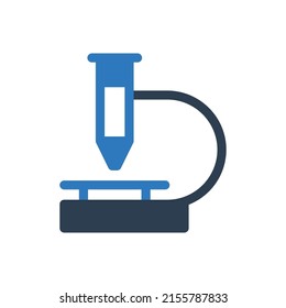 Vector de símbolo de icono de microscopio