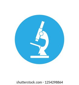 Microscope icon, silhouette. Vector illustration, flat design.