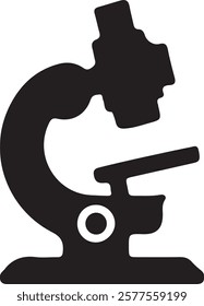 Microscope icon silhouette vector on white background.