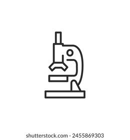 Microscope icon. Simple icon of a laboratory microscope, symbolic of scientific research, medical examinations. Ideal for use in educational materials and science-related designs. Vector illustration