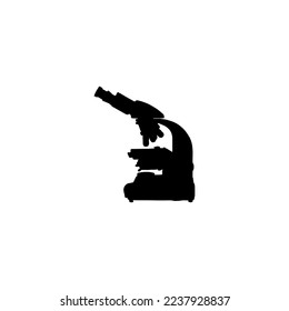 Icono de microscopio. Símbolo de fondo de afiche de análisis de sangre del hospital de estilo simple. Elemento de diseño de logotipo de marca de microscopio. Impresión de camisetas de microscopio. vector para pegatina.