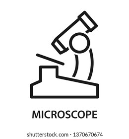 Microscope icon. Stroke outline style. Vector. Isolate on white background.