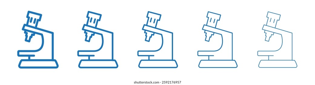 Microscope icon Symbol collection thin outline set