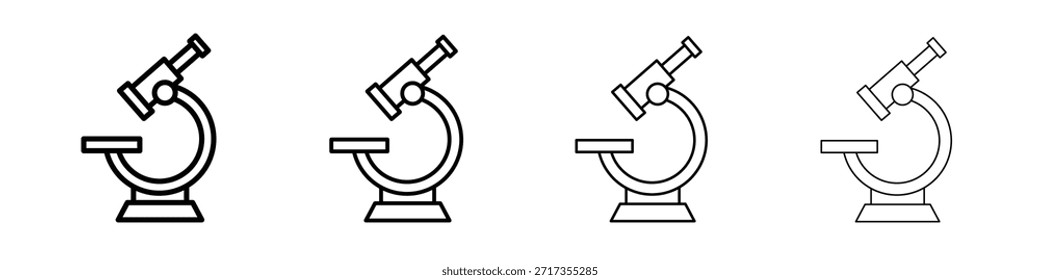 Conjunto de pictogramas de símbolo de ícone de microscópio