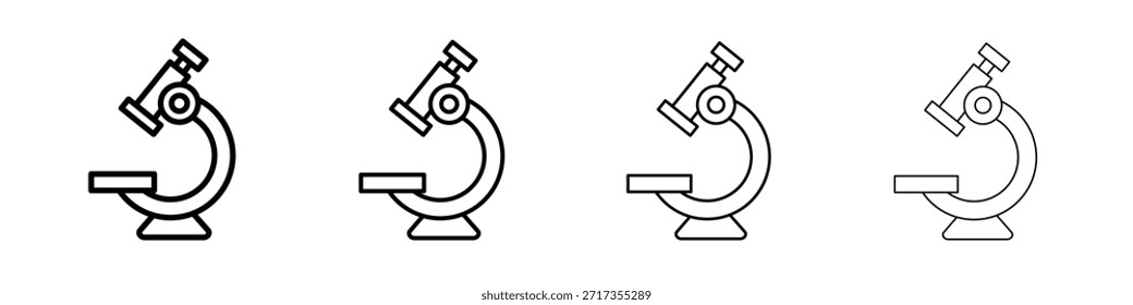 Conjunto de pictogramas de símbolo de ícone de microscópio