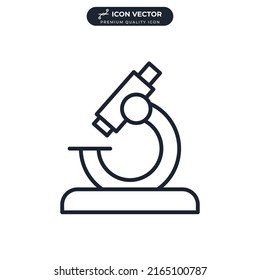 plantilla de símbolo de icono de microscopio para la colección de diseño gráfico y web ilustración vectorial