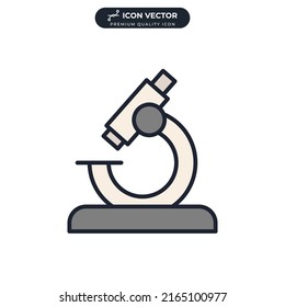plantilla de símbolo de icono de microscopio para la colección de diseño gráfico y web ilustración vectorial