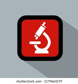 Mikroskop-Symbol oder Symbol, Vektorgrafik. Mikroskop-Symbol, Vektorgrafik. Medizinisches Mikroskop, Vektorsymbol: flaches Design. Symbol für medizinische Gesundheitsversorgung Vektorgrafik