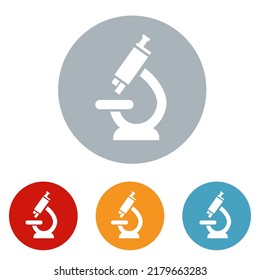 Icono de microscopio o ilustración vectorial de símbolo. Ilustración vectorial de icono de microscopio. Diseño plano del icono del vector del microscopio médico. Ilustración del vector de la atención médica