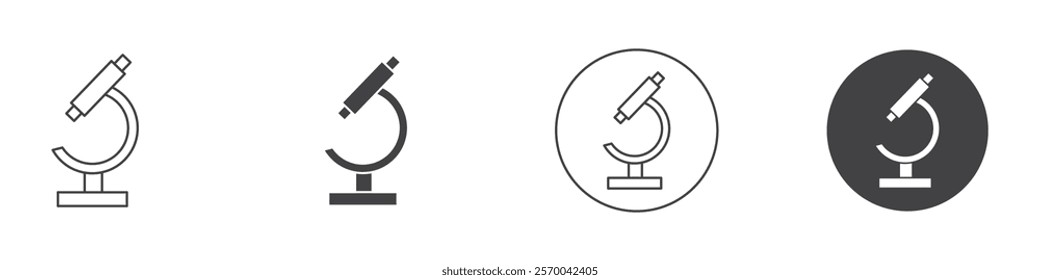 Microscope icon Thin line art isolated