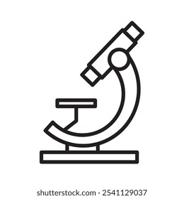 Microscope icon Thin line flat illustration