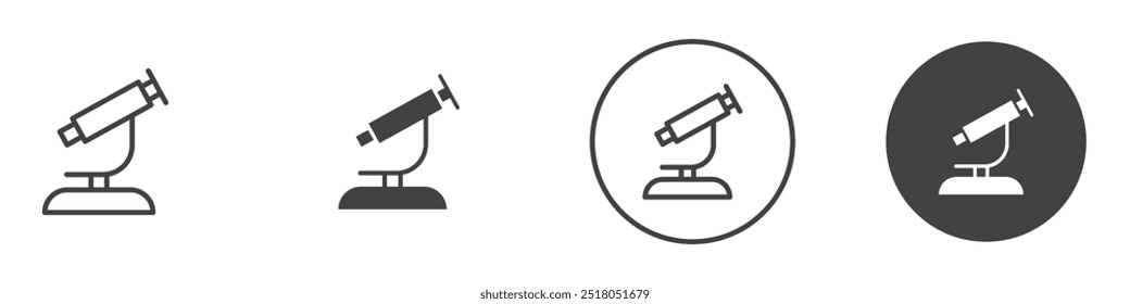 Ilustração da linha fina do ícone do microscópio