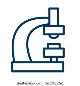 Microscope icon thin line for web and mobile, modern minimalistic flat design. Vector illustration isolated.