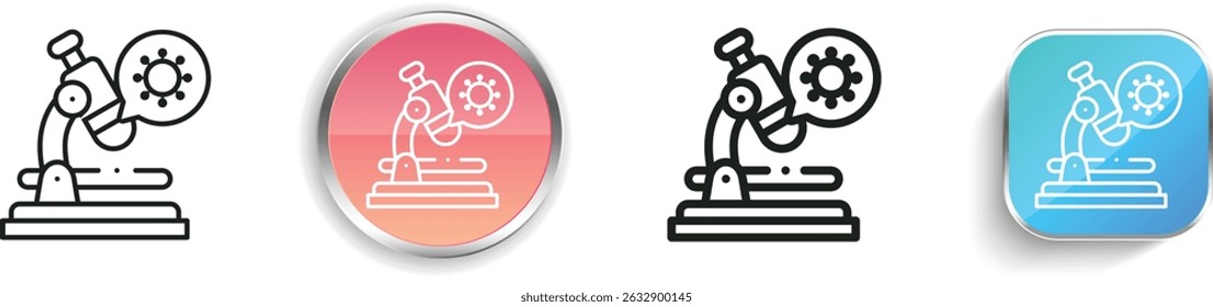 microscope icon. Thin Linear, Regular and Button Style Design Isolated On White Background
