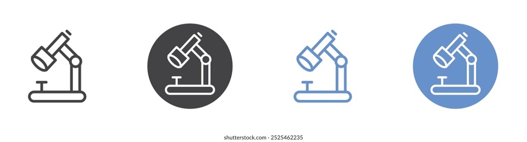 Microscope icon Thin outline art symbol