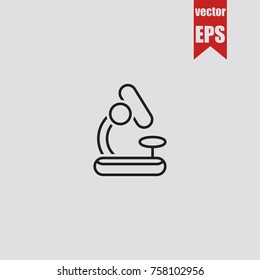 Microscope icon in trendy isolated on grey background.Vector illustration.