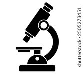 Microscope Icon Vector Art Black White Line Drawing