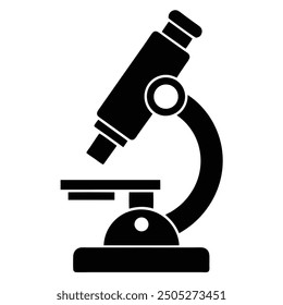 Microscope Icon Vector Art Black White Line Drawing