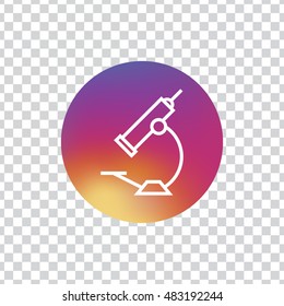 Microscope icon vector circle, clip art. Also useful as logo, button, silhouette and illustration.