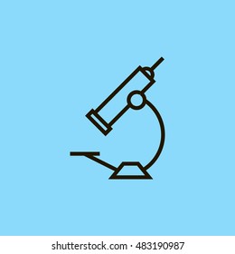 Microscope icon vector, clip art. Also useful as logo, silhouette and illustration.