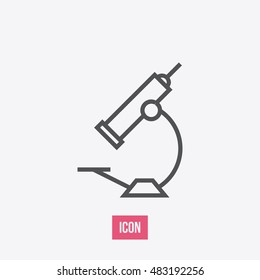 Microscope icon vector, clip art. Also useful as logo, silhouette and illustration.